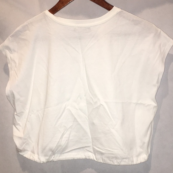 Zara Drawstring Bottom White Sleeveless Crop Top | Size M - Picture 5 of 5